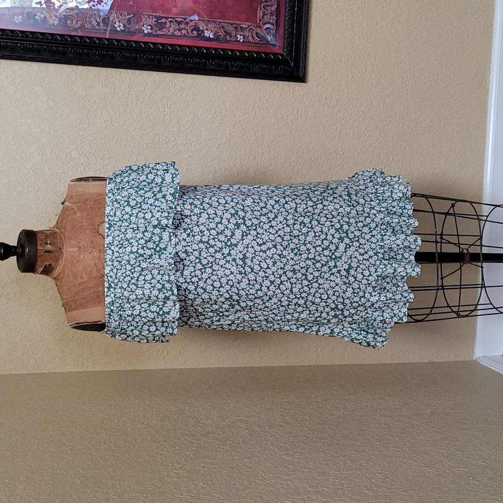 WOMENS WILD BLUE GREEN FLORAL OFF SHOULDER DRESS XS